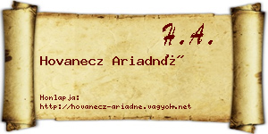 Hovanecz Ariadné névjegykártya